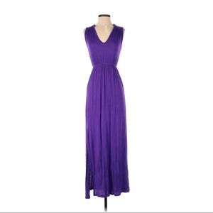Delirious Goddess Purple Plunge V-Neck Maxi Dress